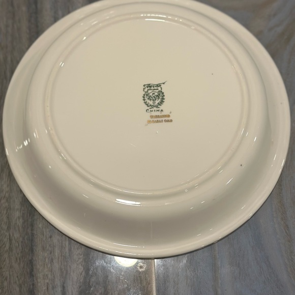 10” Antique Clear Floral China Bowl 22 Carat Gold Trim Beautiful Condition! - Picture 7 of 11